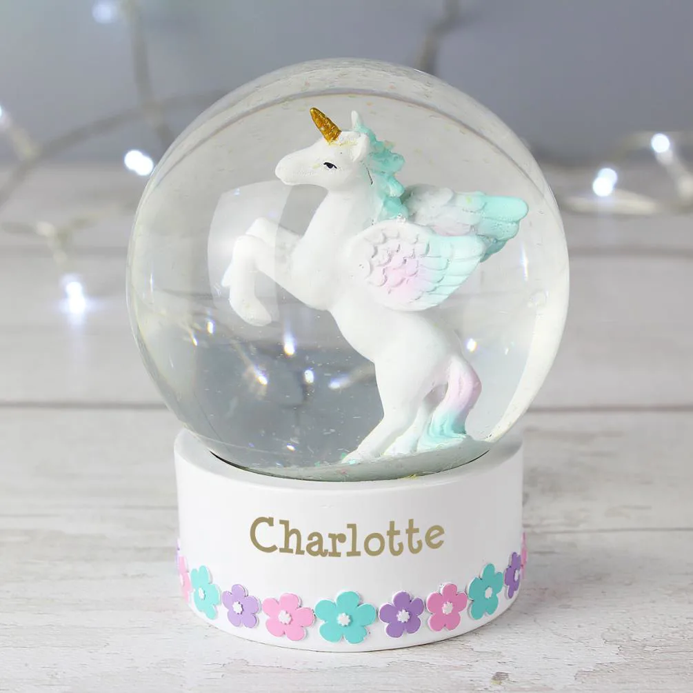 Personalised Unicorn Name Snow Globe Extra Image 3