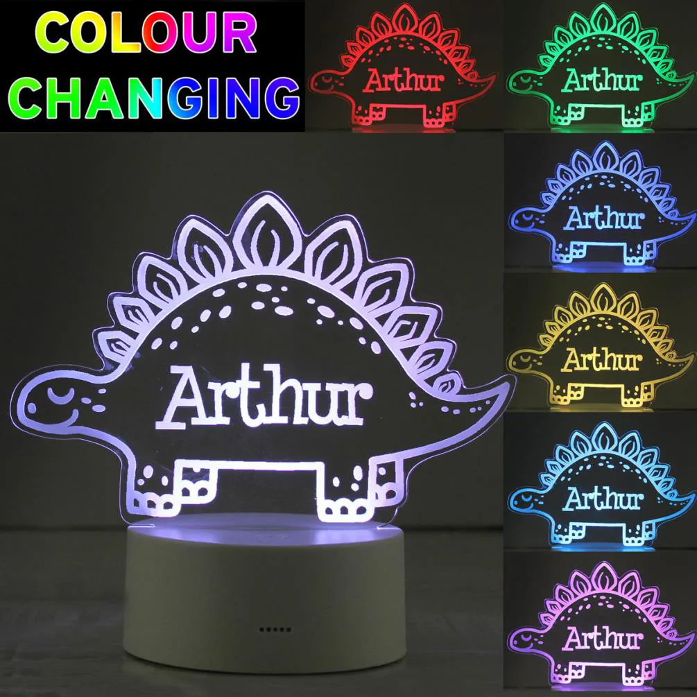 Personalised Dinosaur LED Colour Changing Night Light Extra Image 3