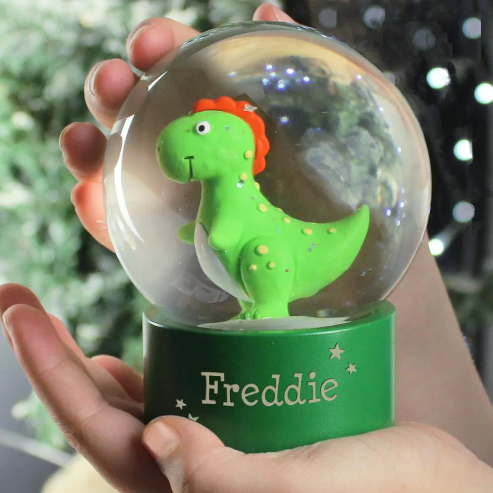 Personalised Dinosaur Glitter Snow Globe Extra Image 2