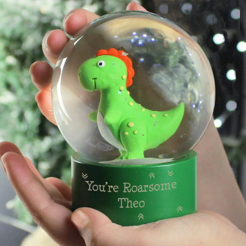 Personalised Dinosaur Glitter Snow Globe Extra Image 2