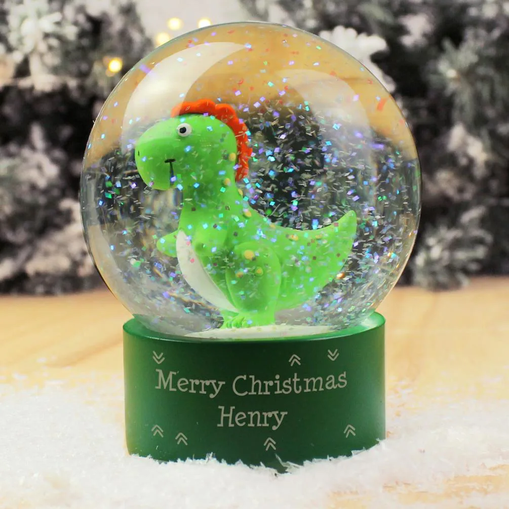Personalised Dinosaur Glitter Snow Globe Extra Image 3