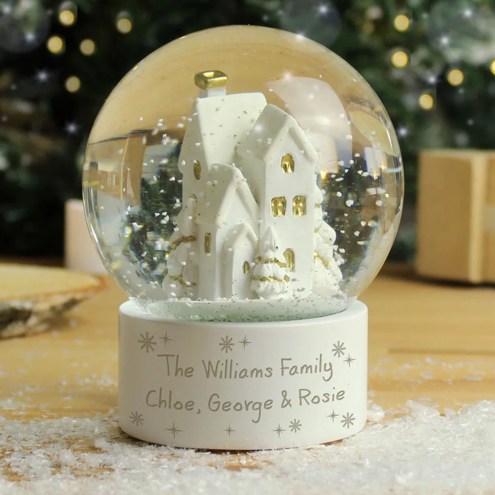 Personalised Village Glitter Snow Globe Extra Image 2