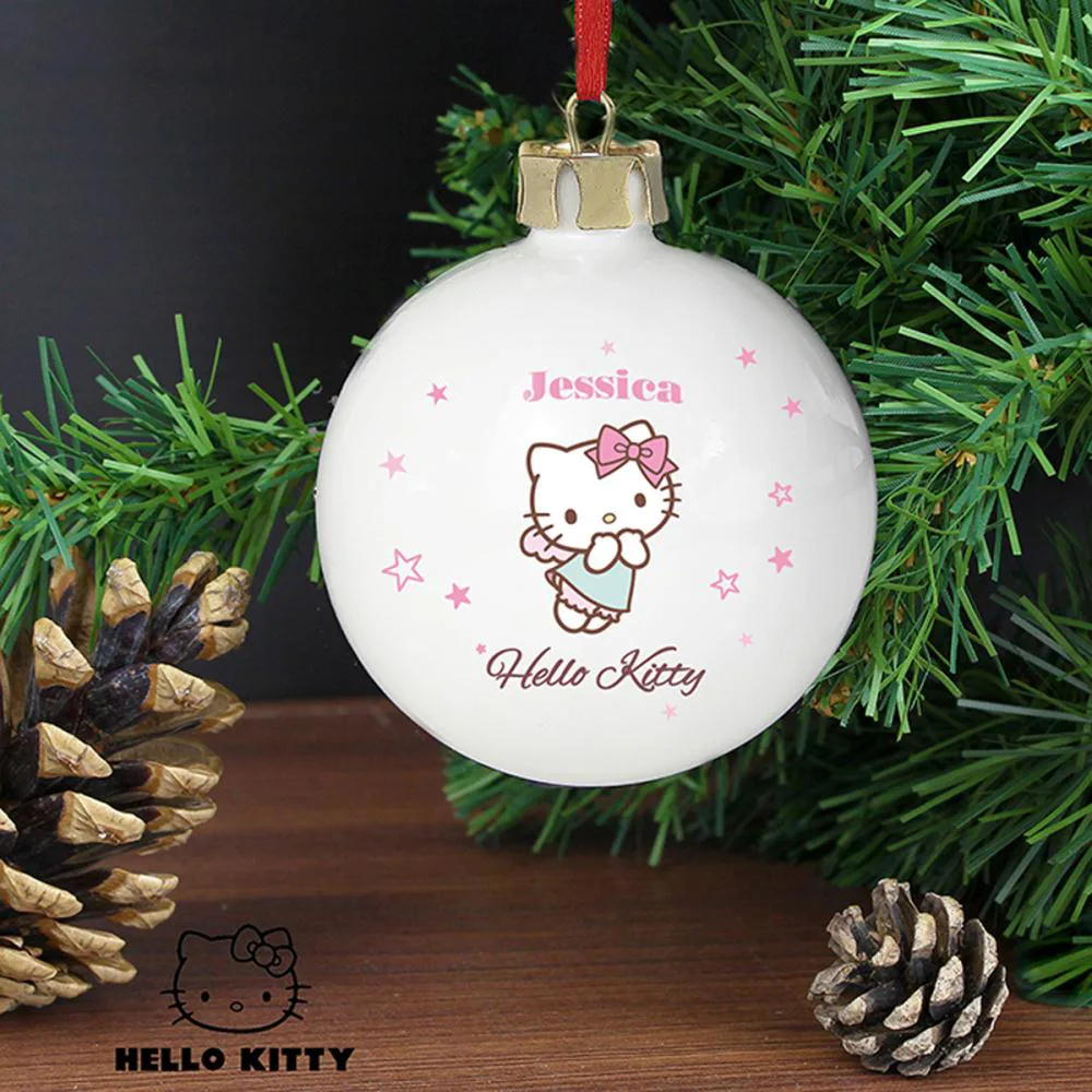 Personalised Hello Kitty Fairy Christmas Bauble Extra Image 2