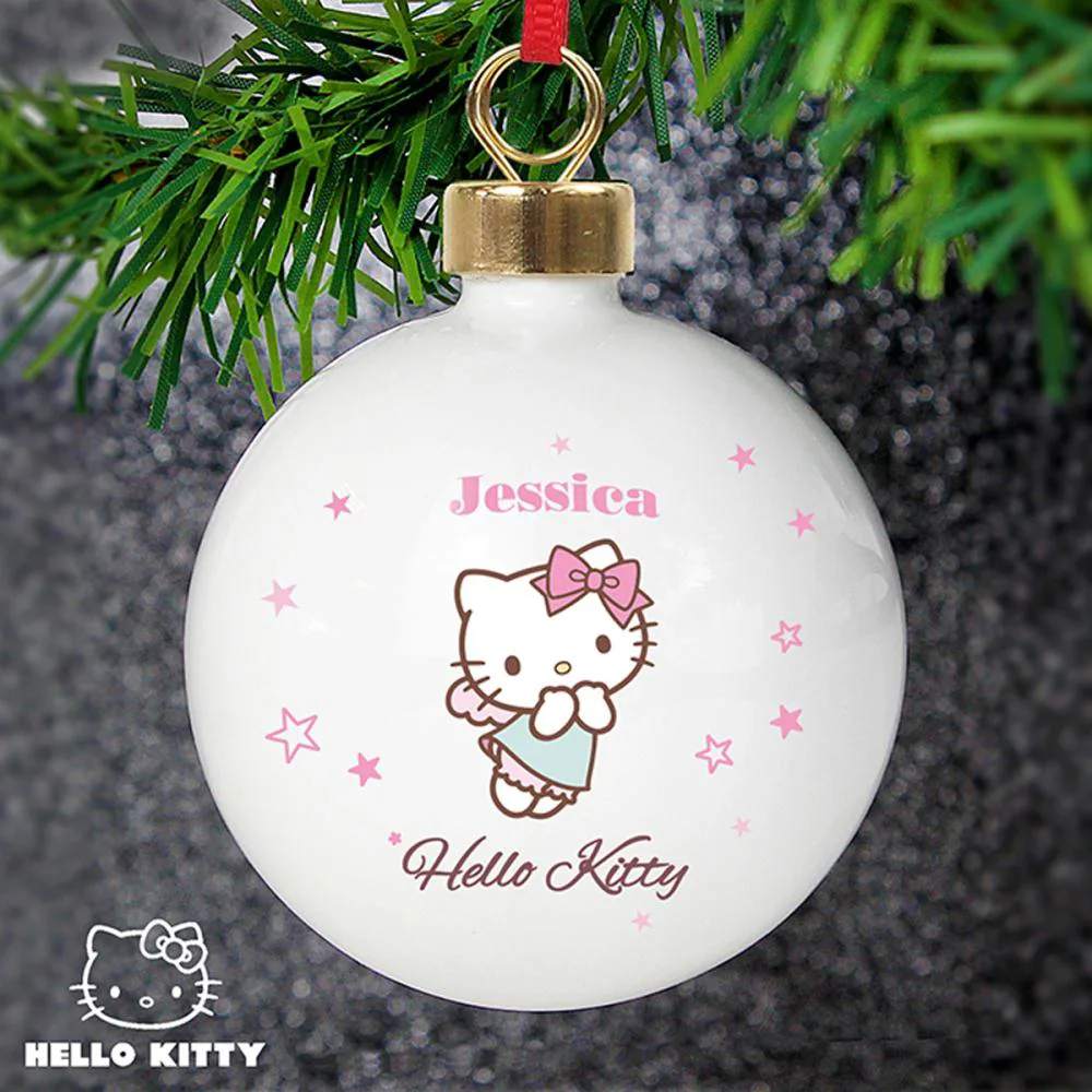 Personalised Hello Kitty Fairy Christmas Bauble Extra Image 3