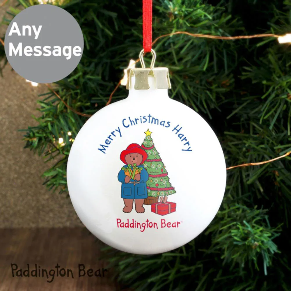 Personalised Paddington Bear Christmas Bauble Extra Image 1