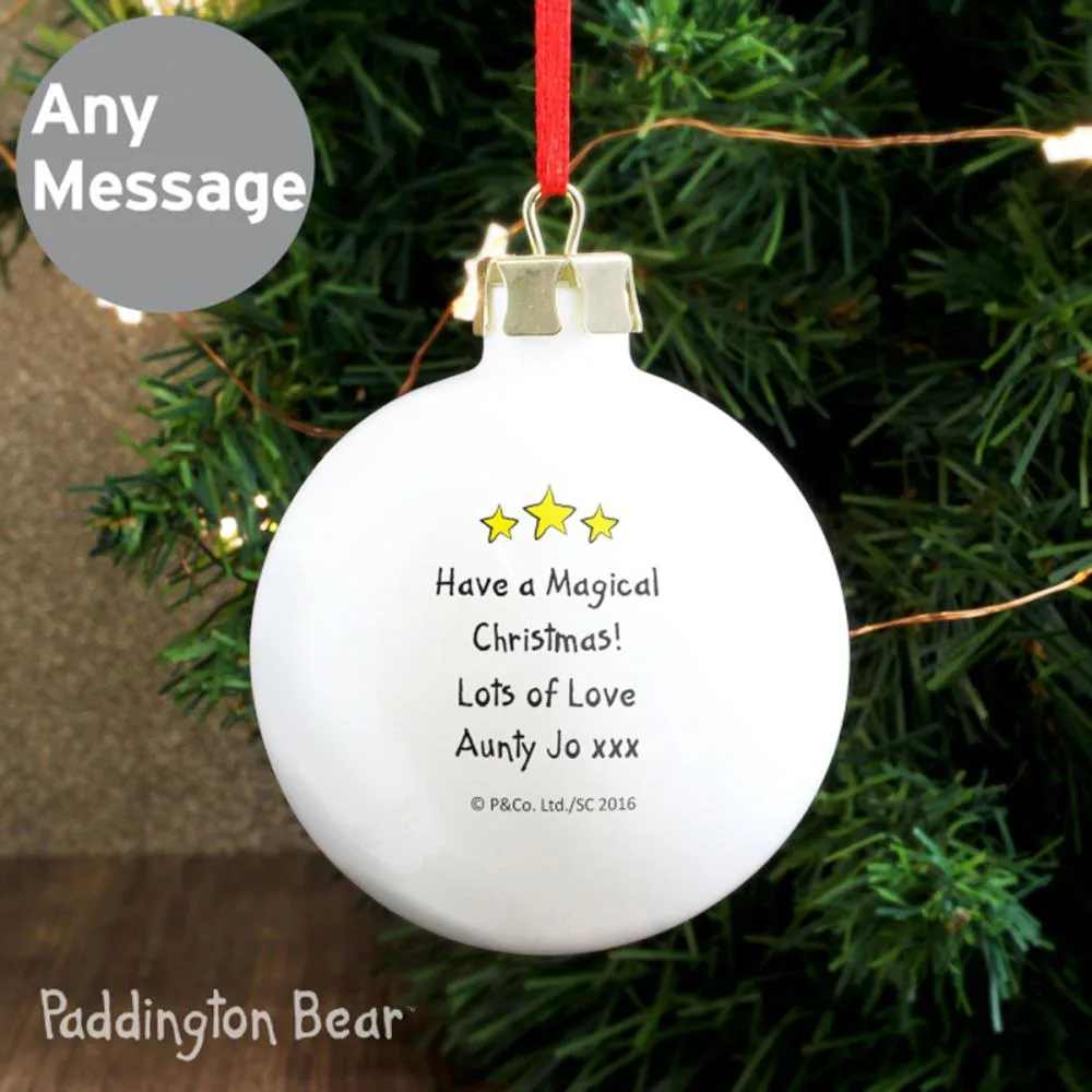 Personalised Paddington Bear Christmas Bauble Extra Image 2