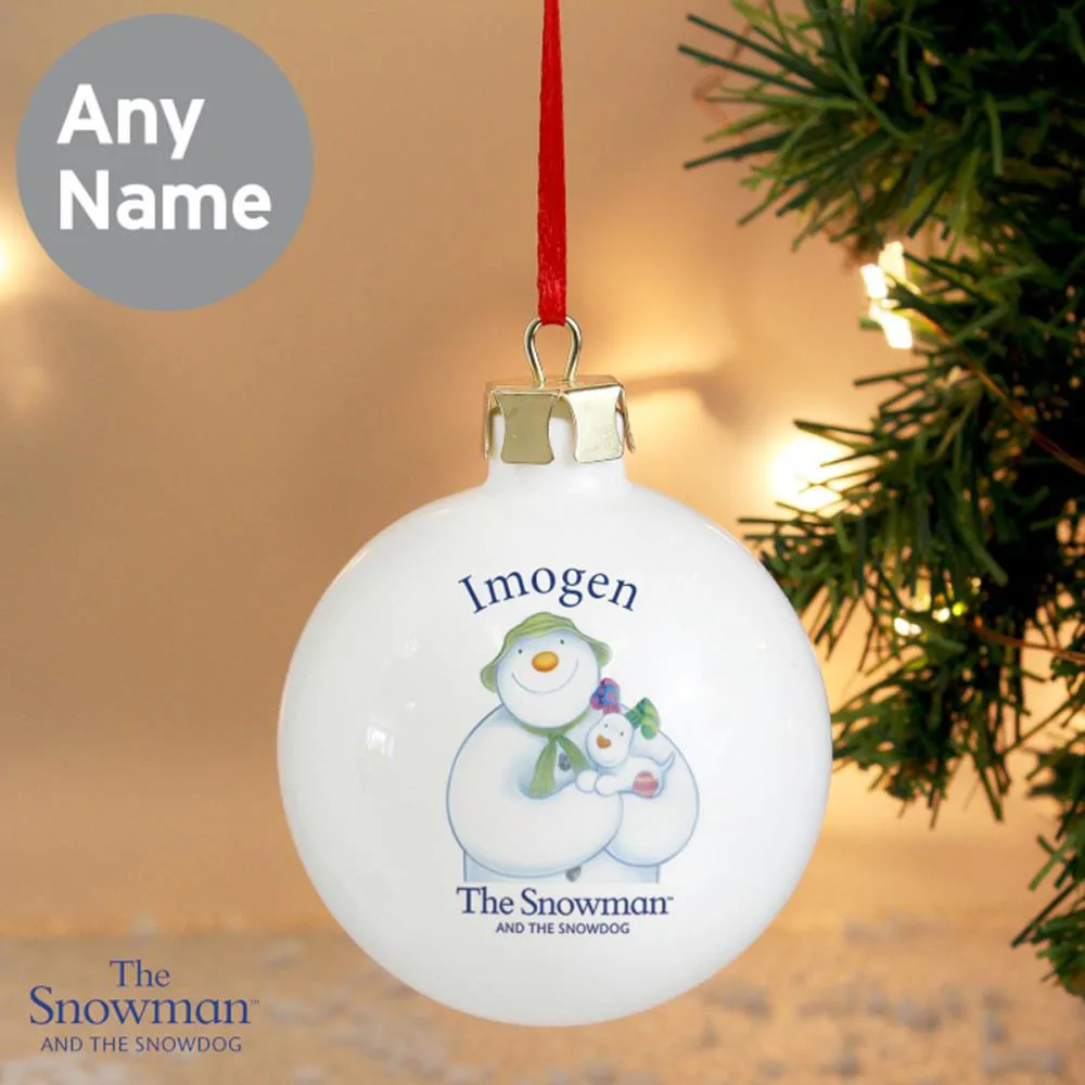 Personalised The Snowman & The Snowdog Christmas Bauble Extra Image 1