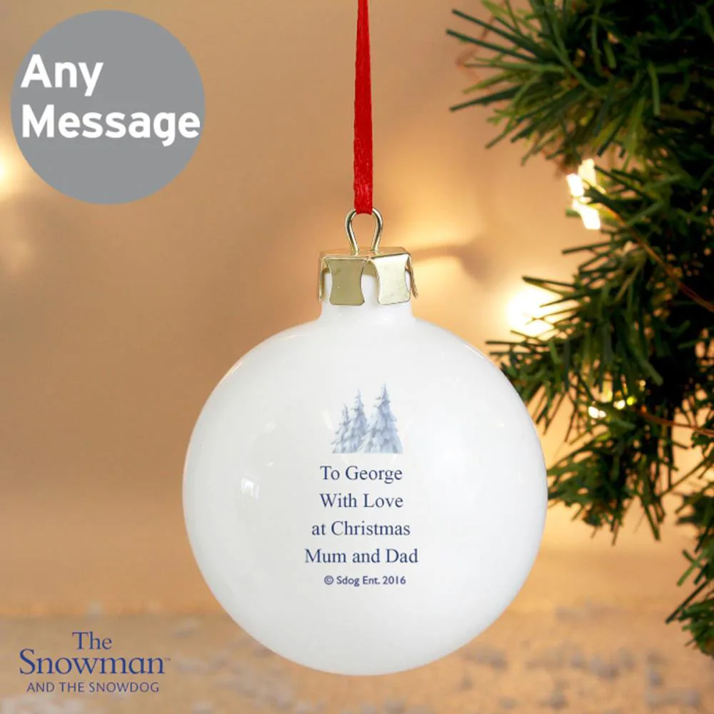 Personalised The Snowman & The Snowdog Christmas Bauble Extra Image 2