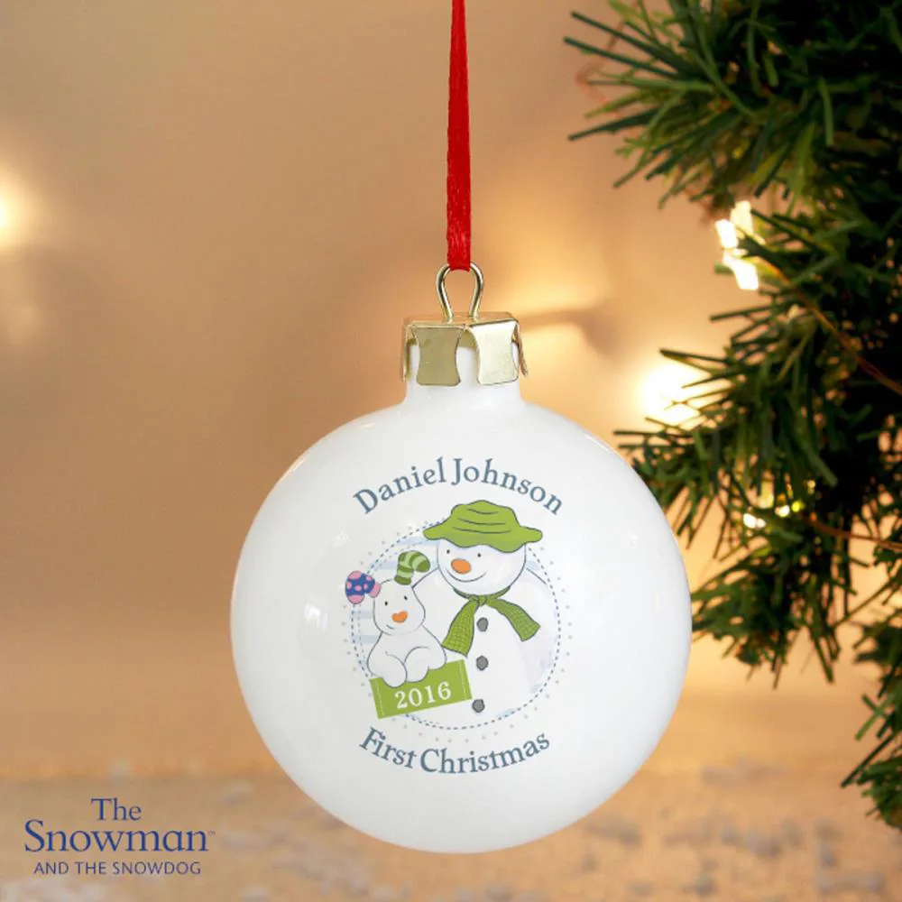 Personalised The Snowman My 1st Christmas Bauble Extra Image 3