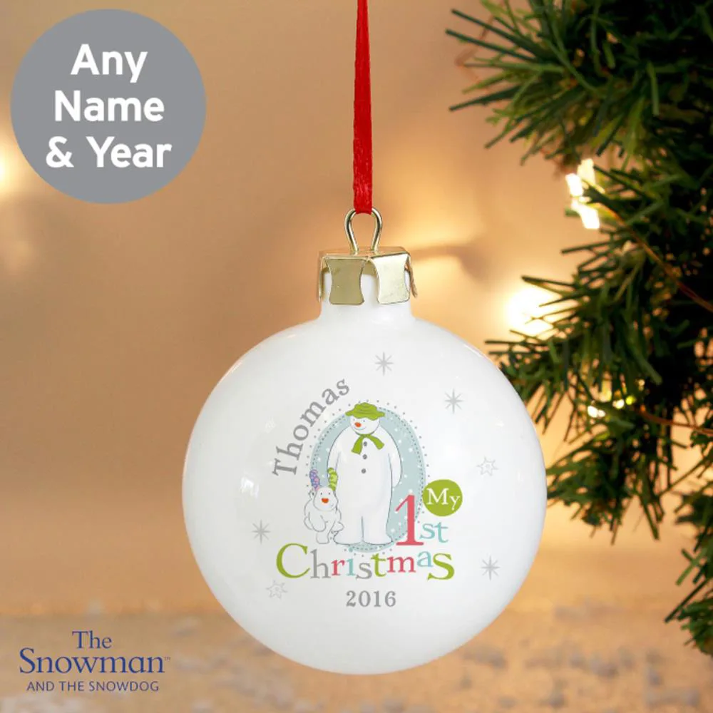 Personalised The Snowman My 1st Christmas Bauble Extra Image 1