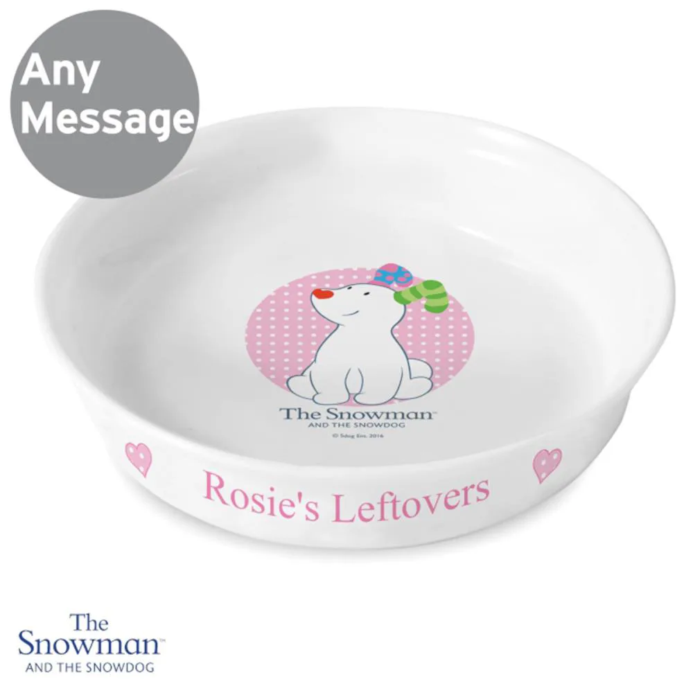 Personalised The Snowdog Pink Pet Bowl Extra Image 1