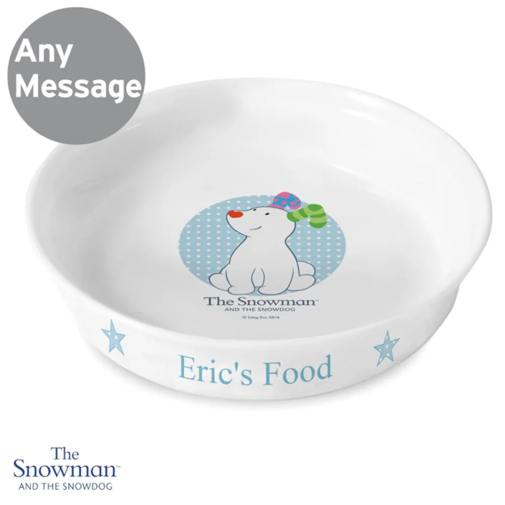 Personalised The Snowdog Blue Pet Bowl Extra Image 1