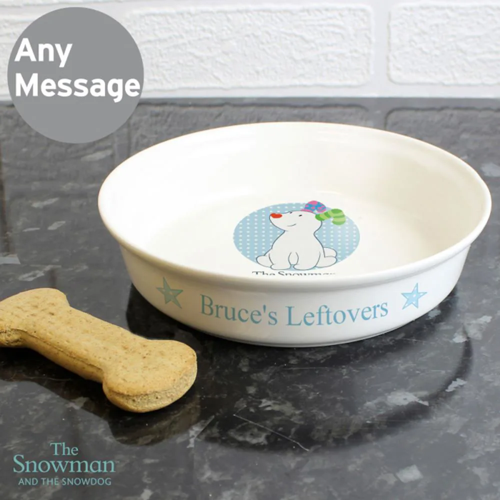 Personalised The Snowdog Blue Pet Bowl Extra Image 2