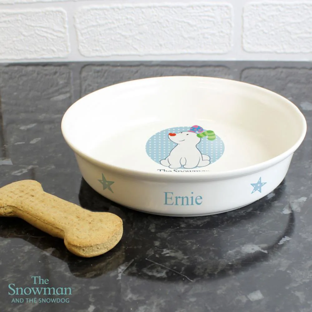 Personalised The Snowdog Blue Pet Bowl Extra Image 3