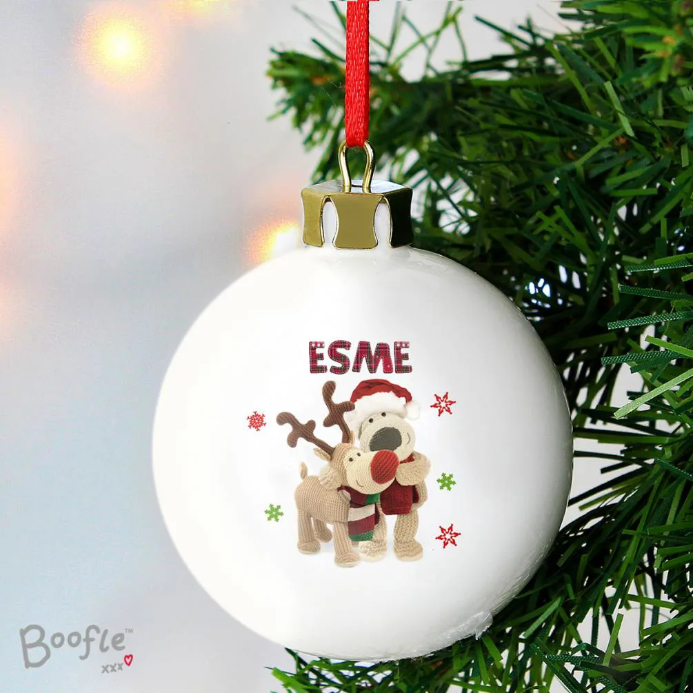 Personalised Boofle Christmas Reindeer Bauble Extra Image 1