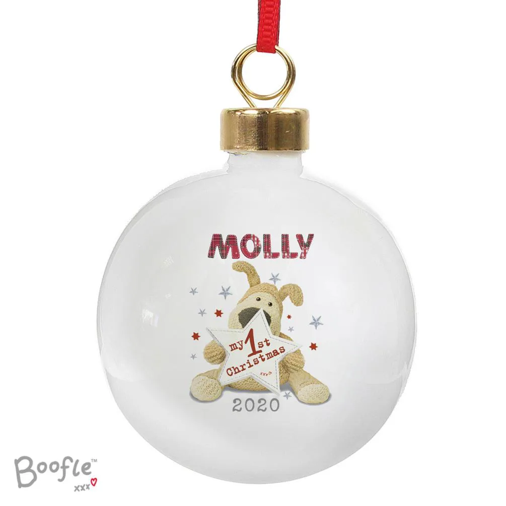 Personalised Boofle My 1st Christmas Bauble Extra Image 1