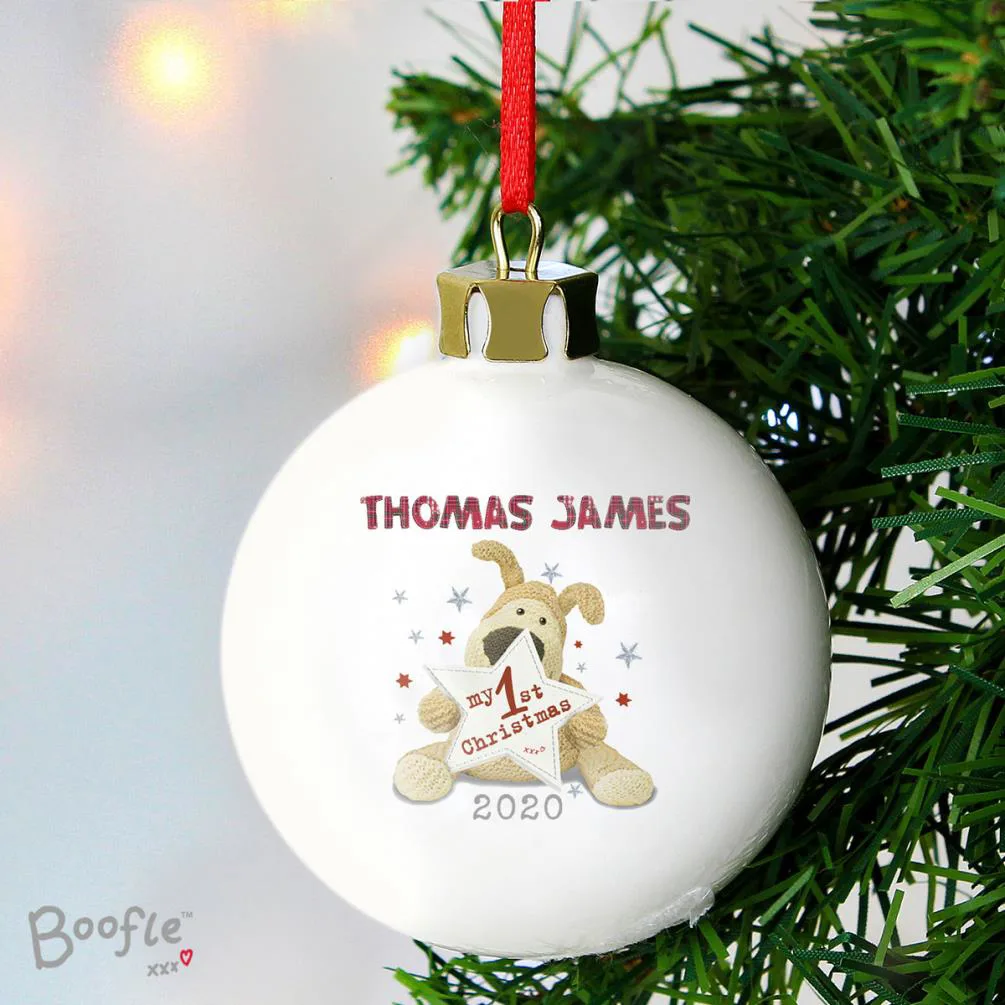 Personalised Boofle My 1st Christmas Bauble Extra Image 2