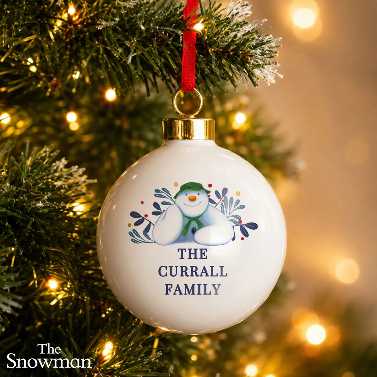 Personalised The Snowman Botanical Bauble Extra Image 1