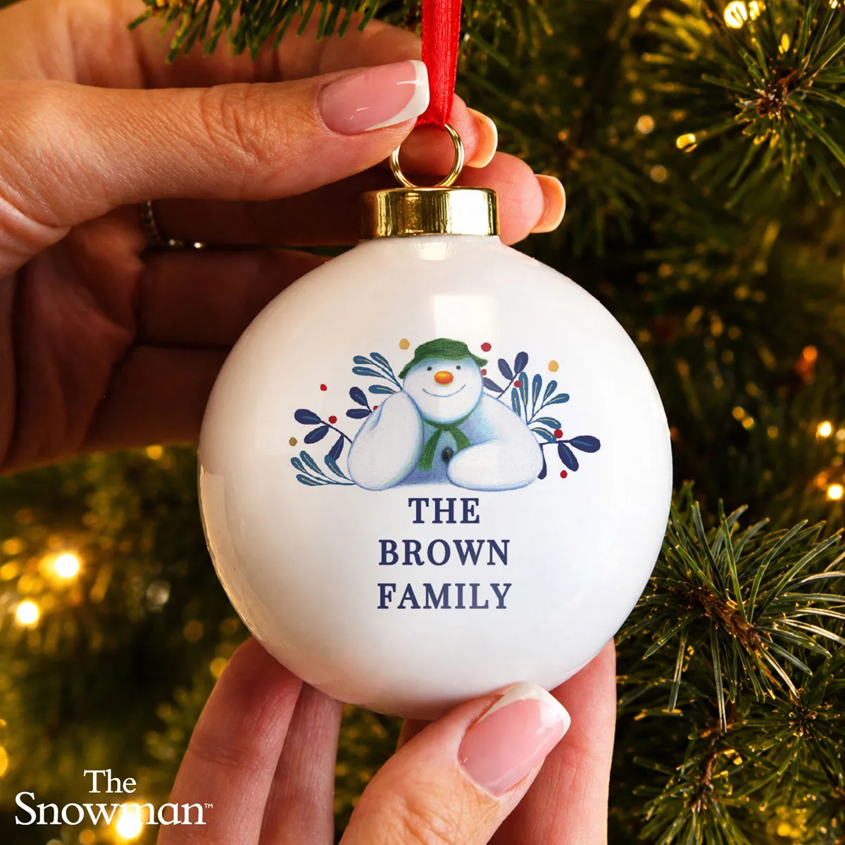 Personalised The Snowman Botanical Bauble Extra Image 2