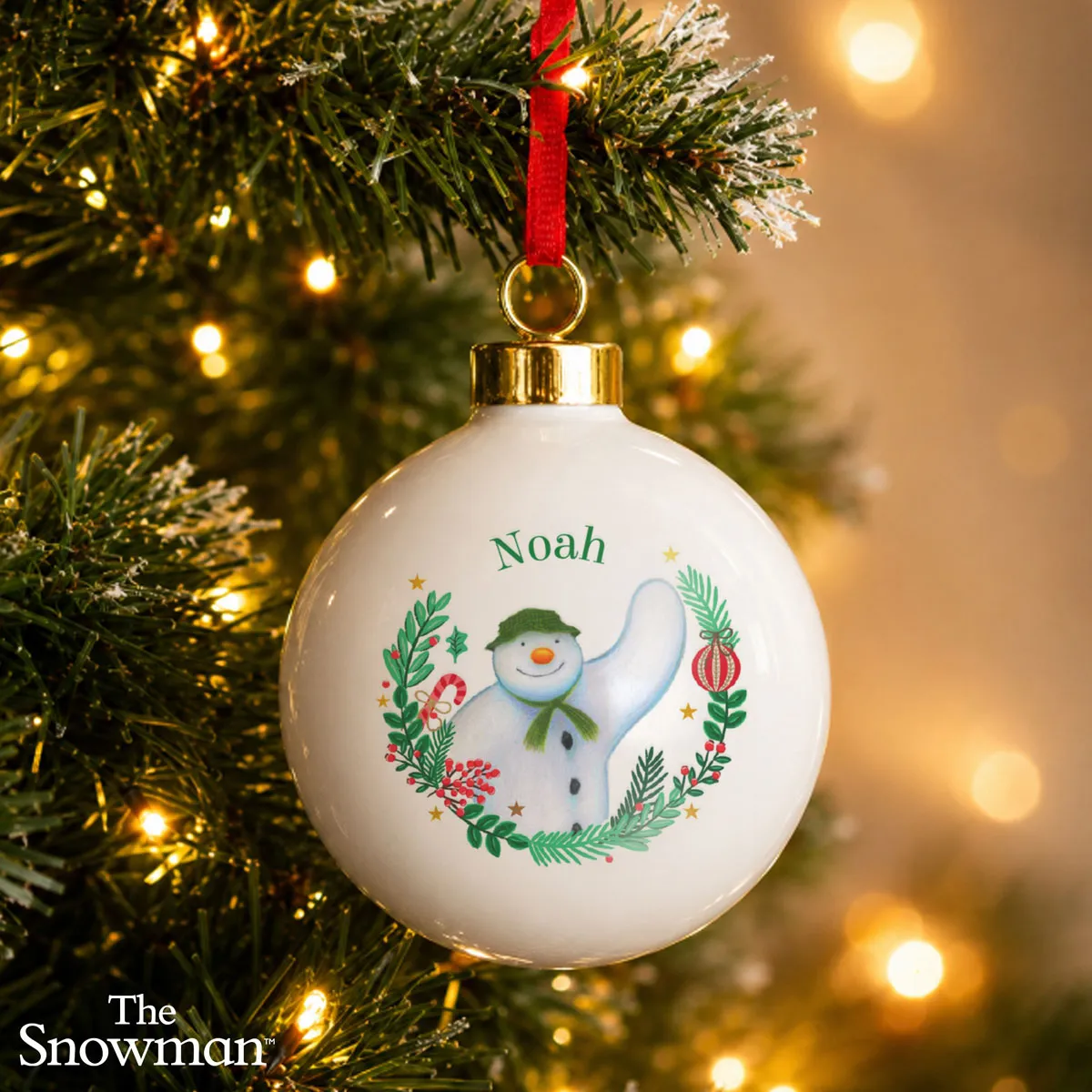 Personalised The Snowman Christmas Wishes Bauble Extra Image 1
