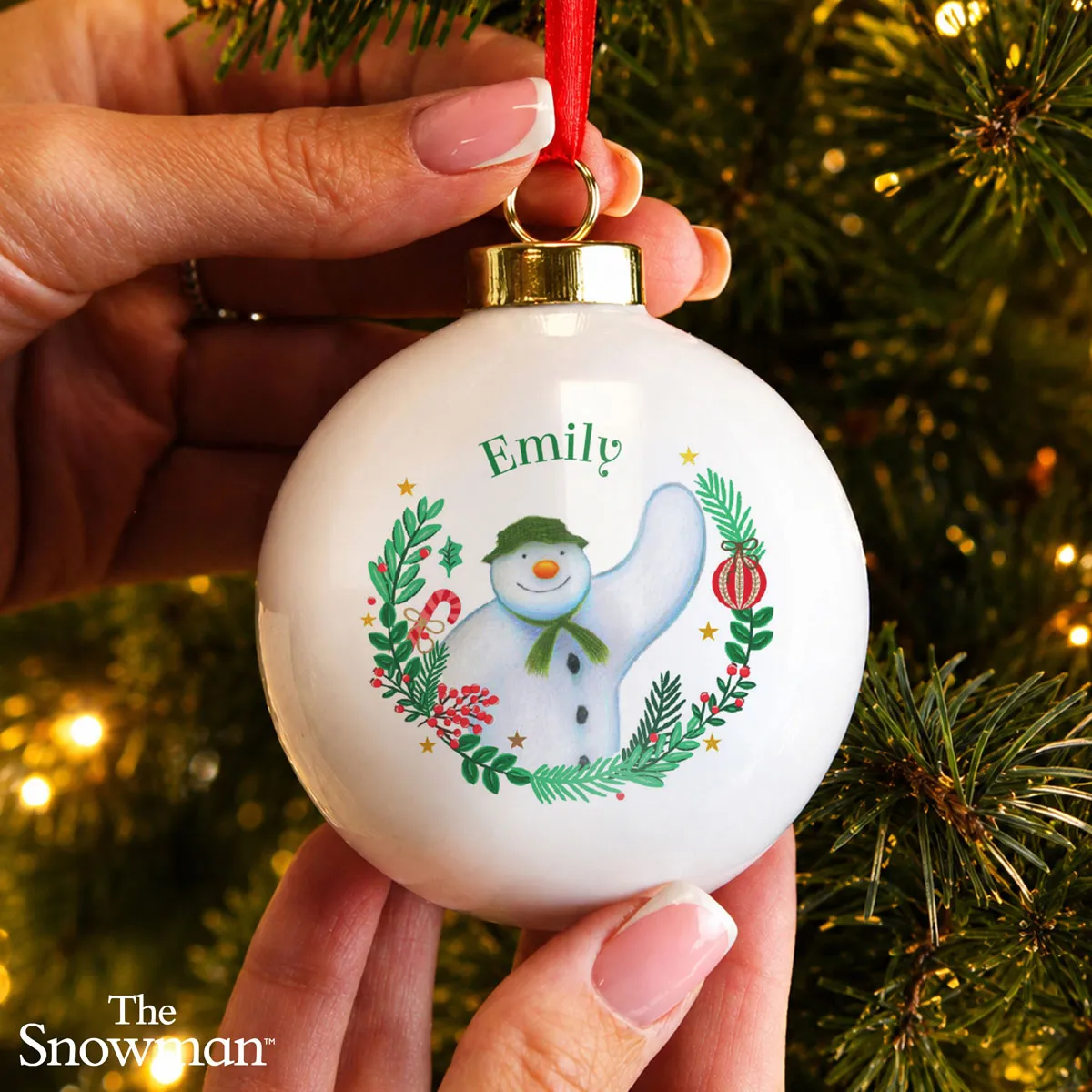 Personalised The Snowman Christmas Wishes Bauble Extra Image 2