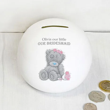 Personalised Me to You Flower Girl Bridesmaid Wedding Money Jar Extra Image 2