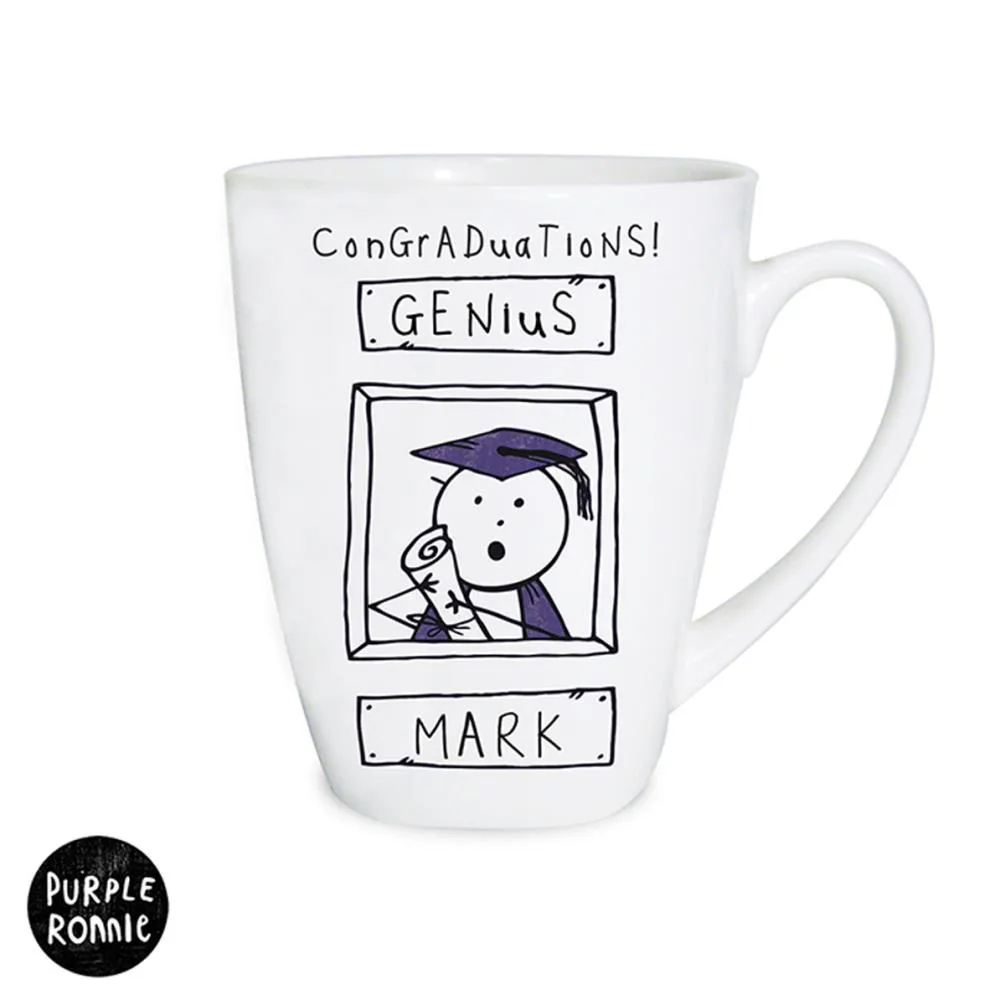 Personalised Purple Ronnie Graduation Latte Mug Extra Image 1