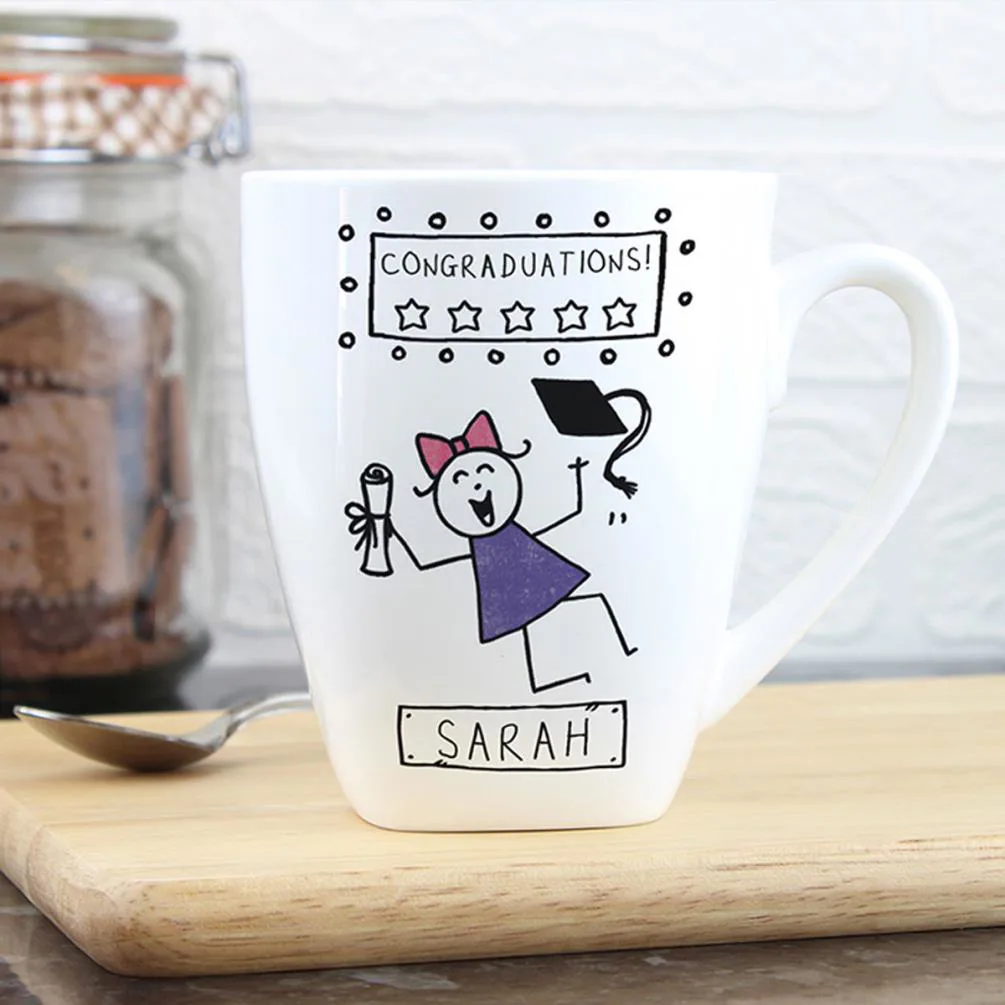 Personalised Purple Ronnie Female Graduation Latte Mug Extra Image 2