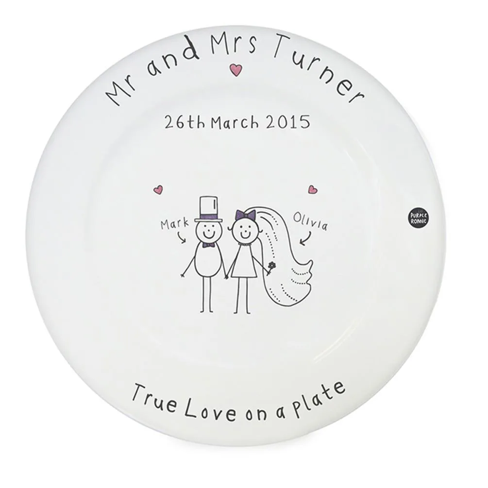 Personalised Purple Ronnie Wedding Message Plate Extra Image 1