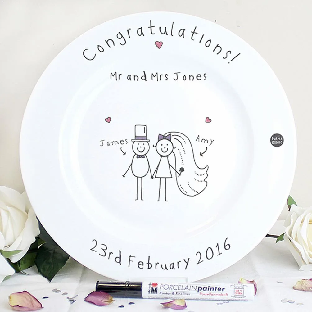 Personalised Purple Ronnie Wedding Message Plate Extra Image 2