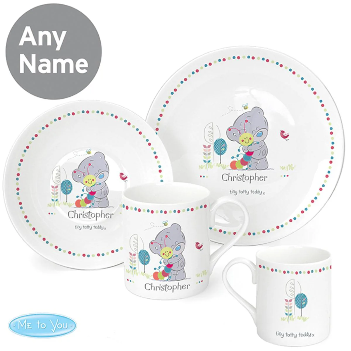 Personalised Tiny Tatty Teddy Cuddle Bug 3pc Breakfast Set Extra Image 2