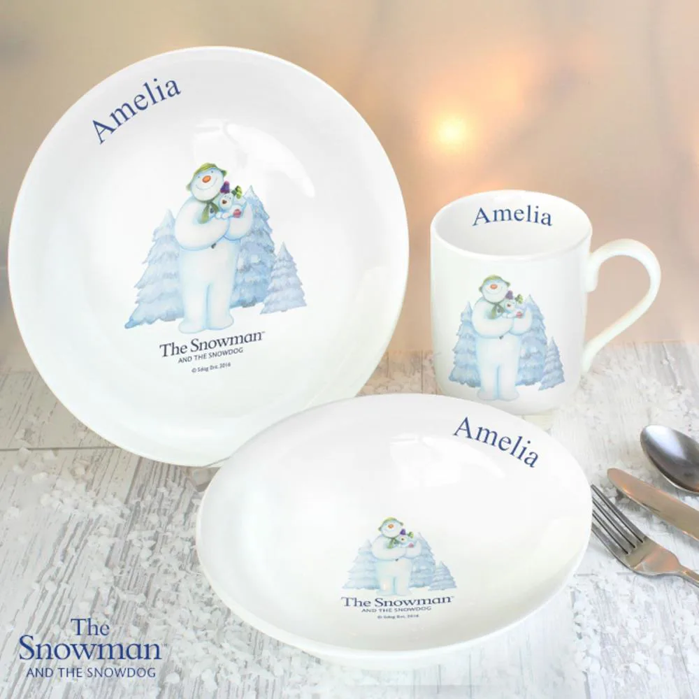 Personalised The Snowman & The Snowdog 3pc Breakfast Set Extra Image 1