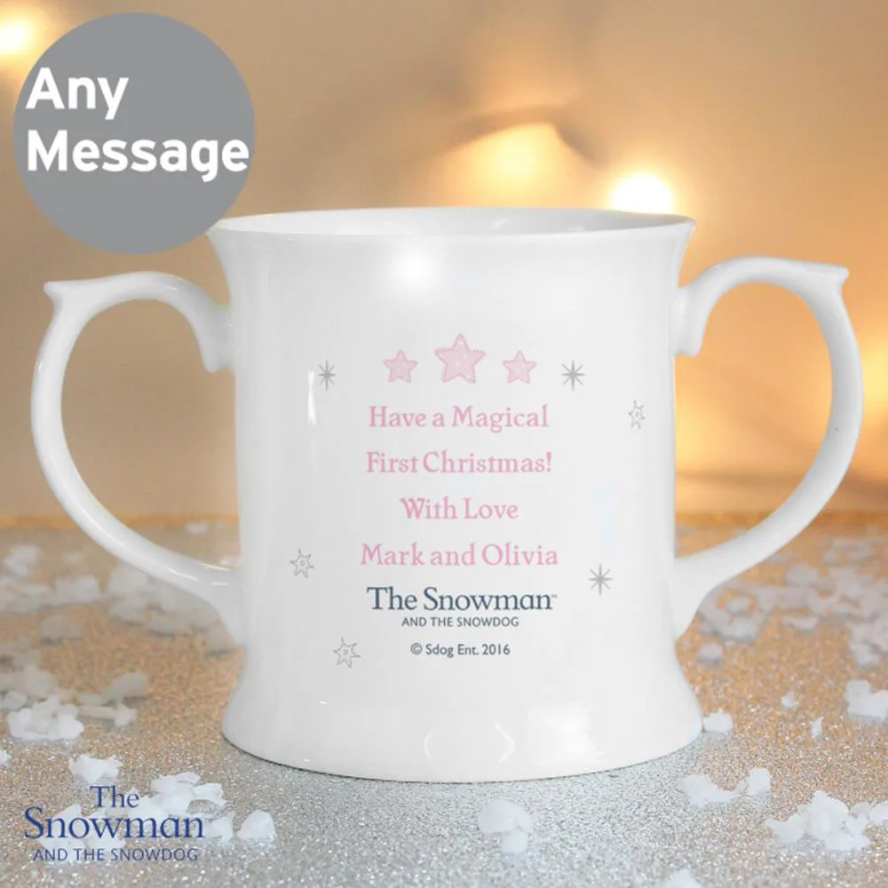 Personalised The Snowdog My 1st Christmas Pink Loving Mug Extra Image 2