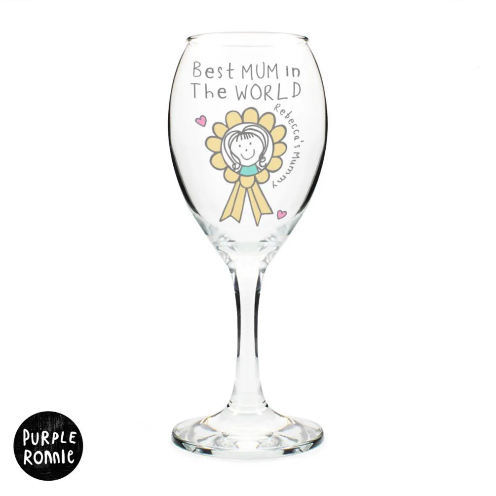 Personalised Purple Ronnie Rosette Wine Glass Extra Image 1