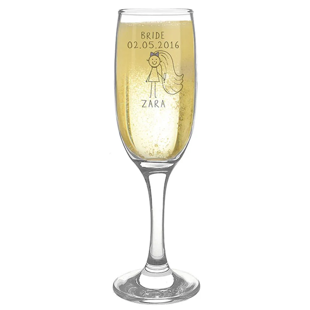 Personalised Purple Ronnie Wedding Bride Champagne Flute Extra Image 1