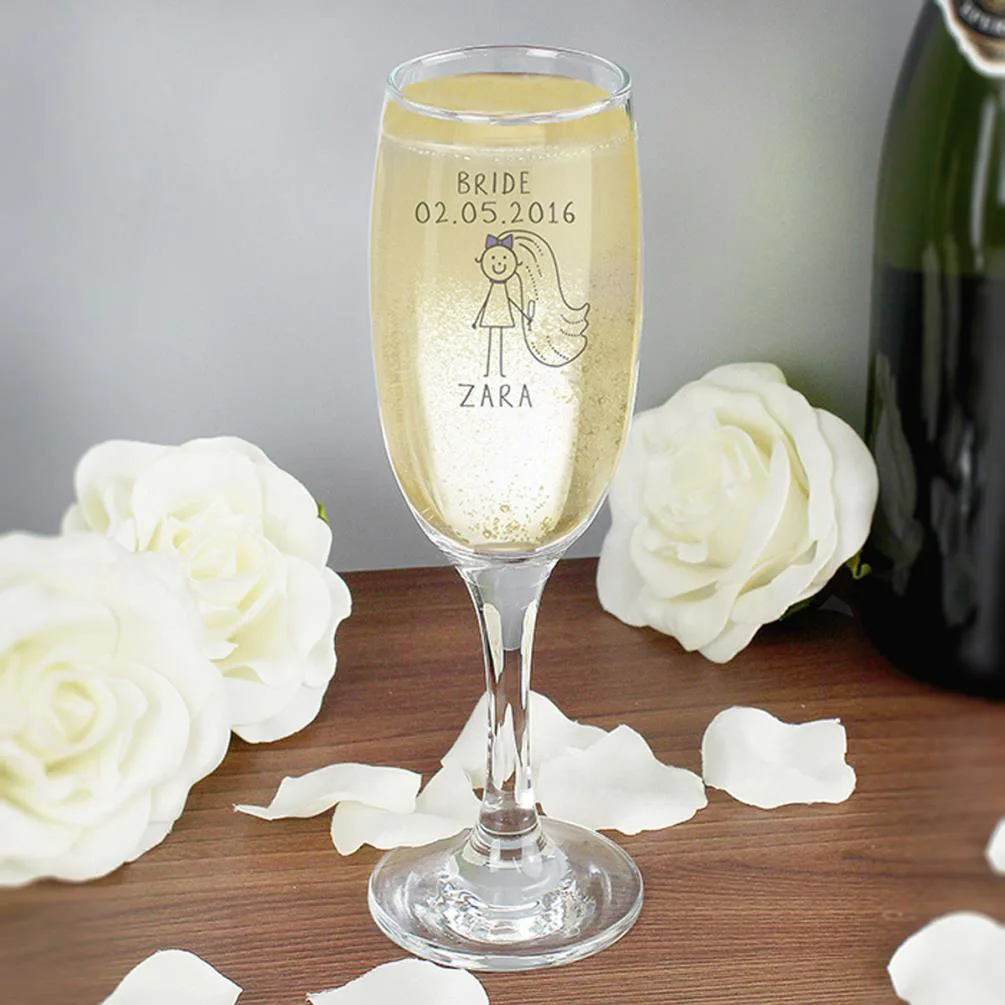 Personalised Purple Ronnie Wedding Bride Champagne Flute Extra Image 2