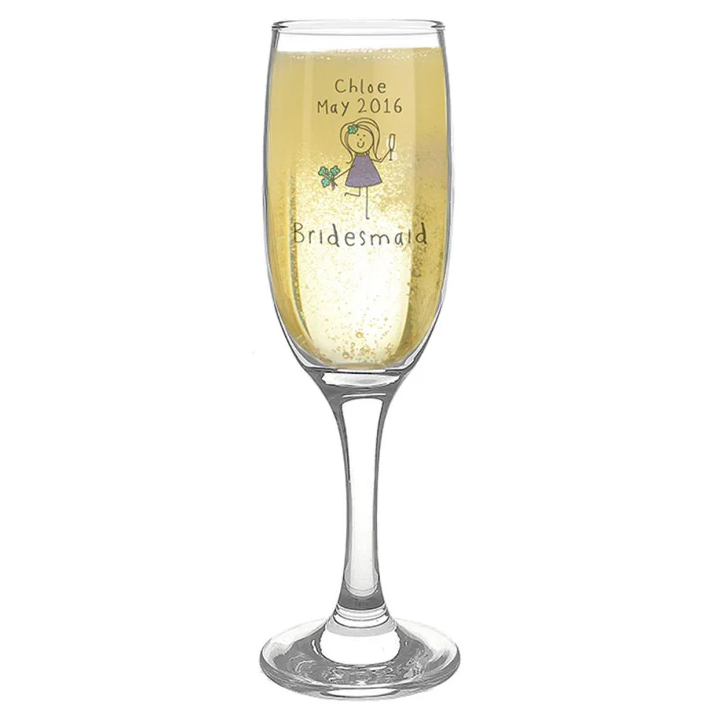 Personalised Purple Ronnie Female Wedding Champagne Flute Extra Image 1