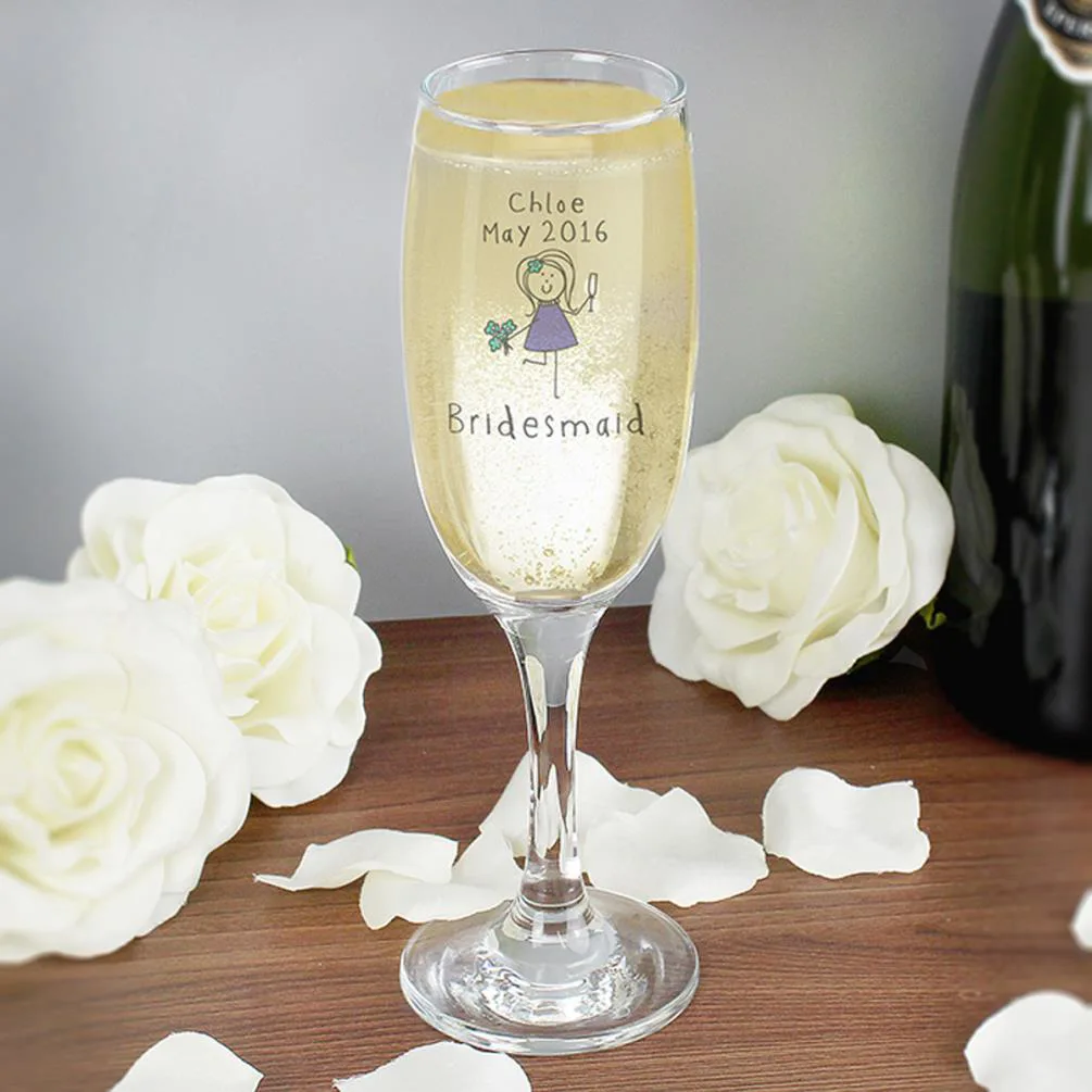 Personalised Purple Ronnie Female Wedding Champagne Flute Extra Image 2