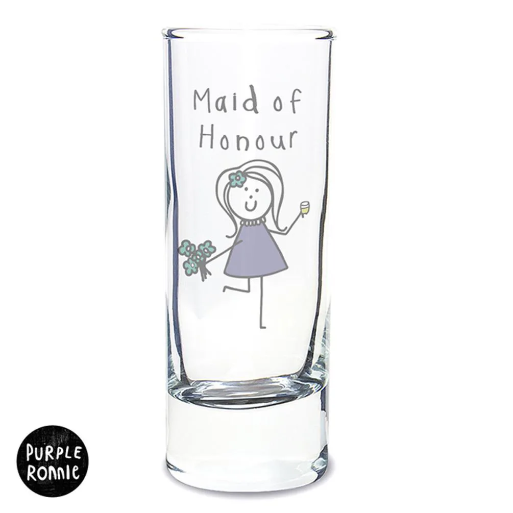 Personalised Purple Ronnie Wedding Shot Glass Extra Image 1