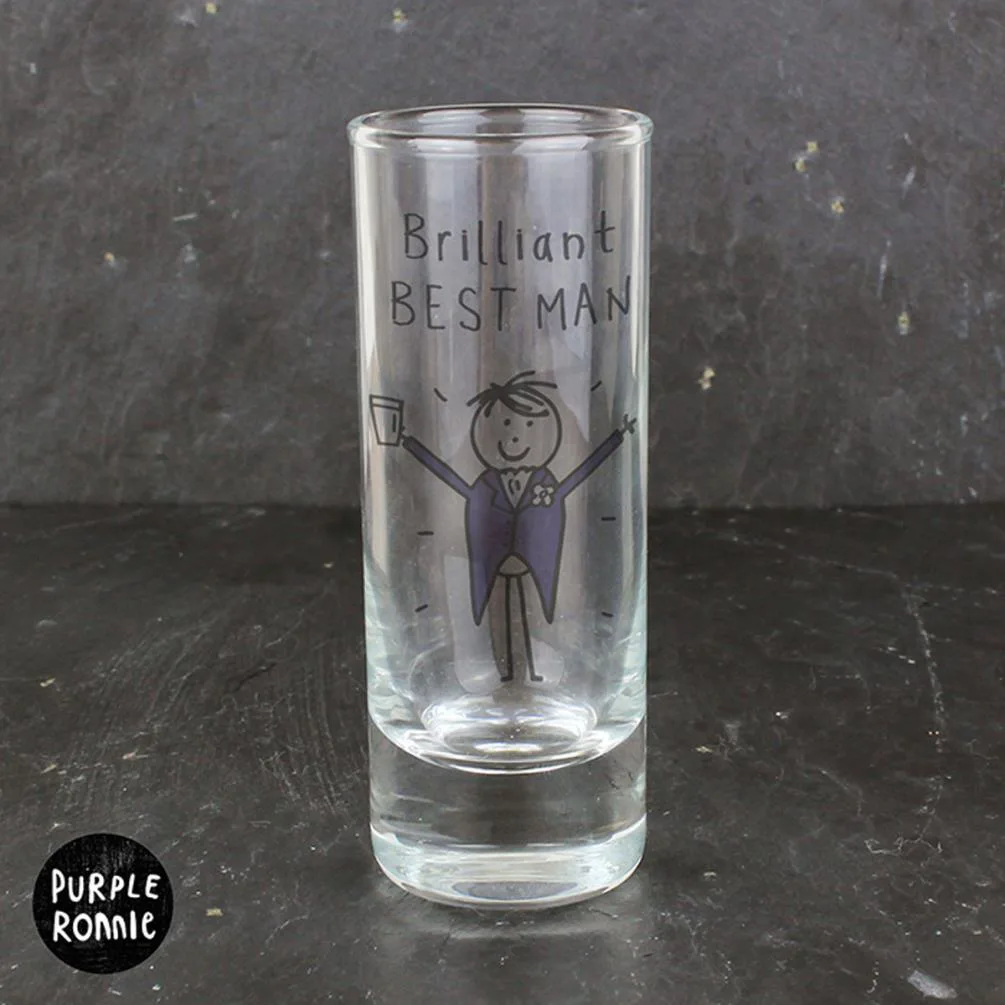 Personalised Purple Ronnie Wedding Male Shot Glass Extra Image 2
