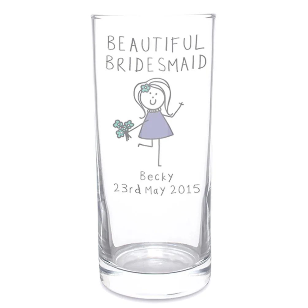 Personalised Purple Ronnie Female Wedding Hi Ball Glass Extra Image 1