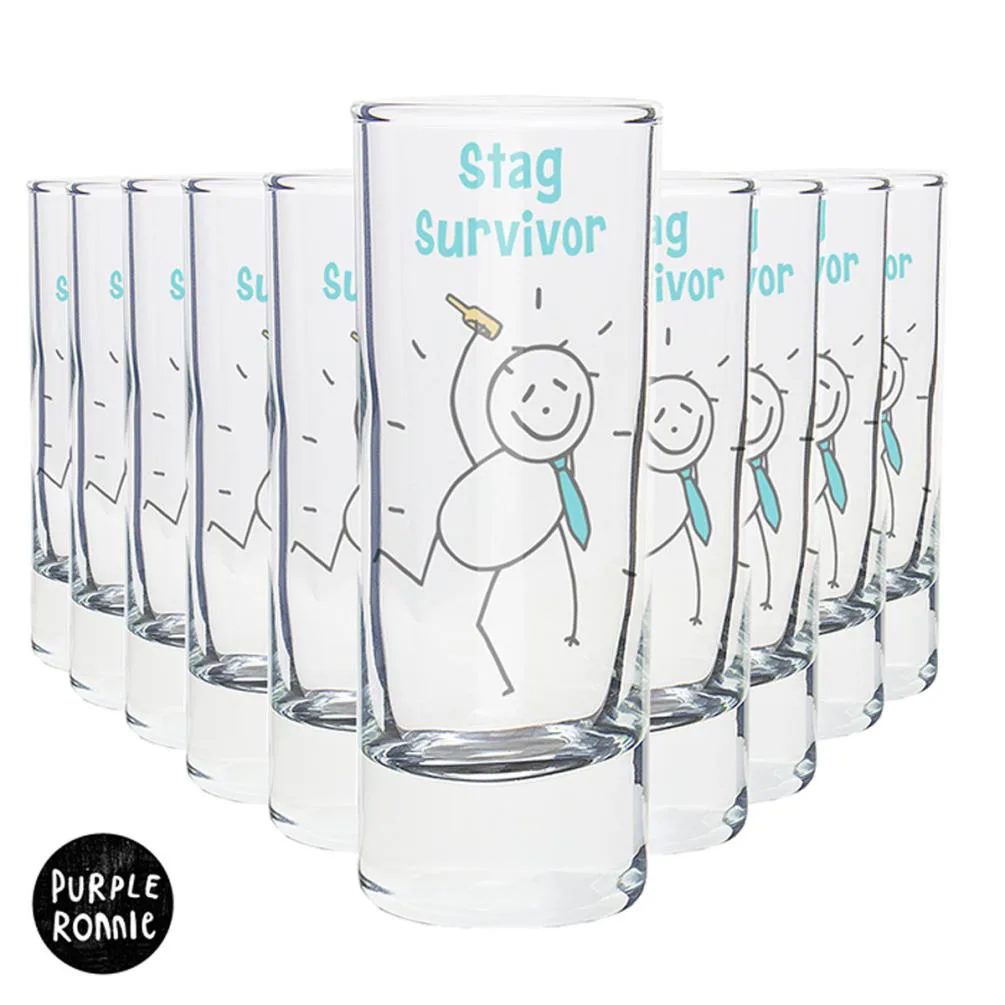 Personalised Purple Ronnie Male Shot Glasses Pack of 10 Extra Image 1