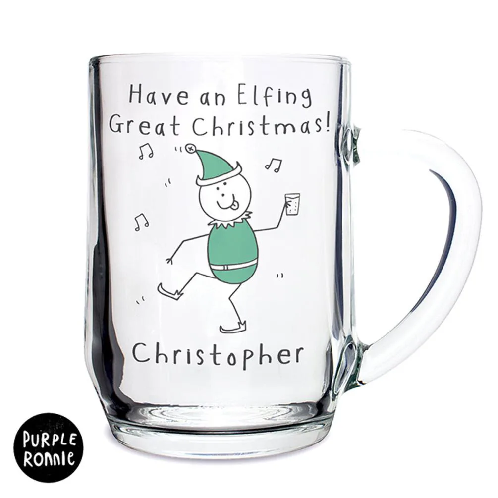 Personalised Purple Ronnie Christmas Elf Tankard Extra Image 1