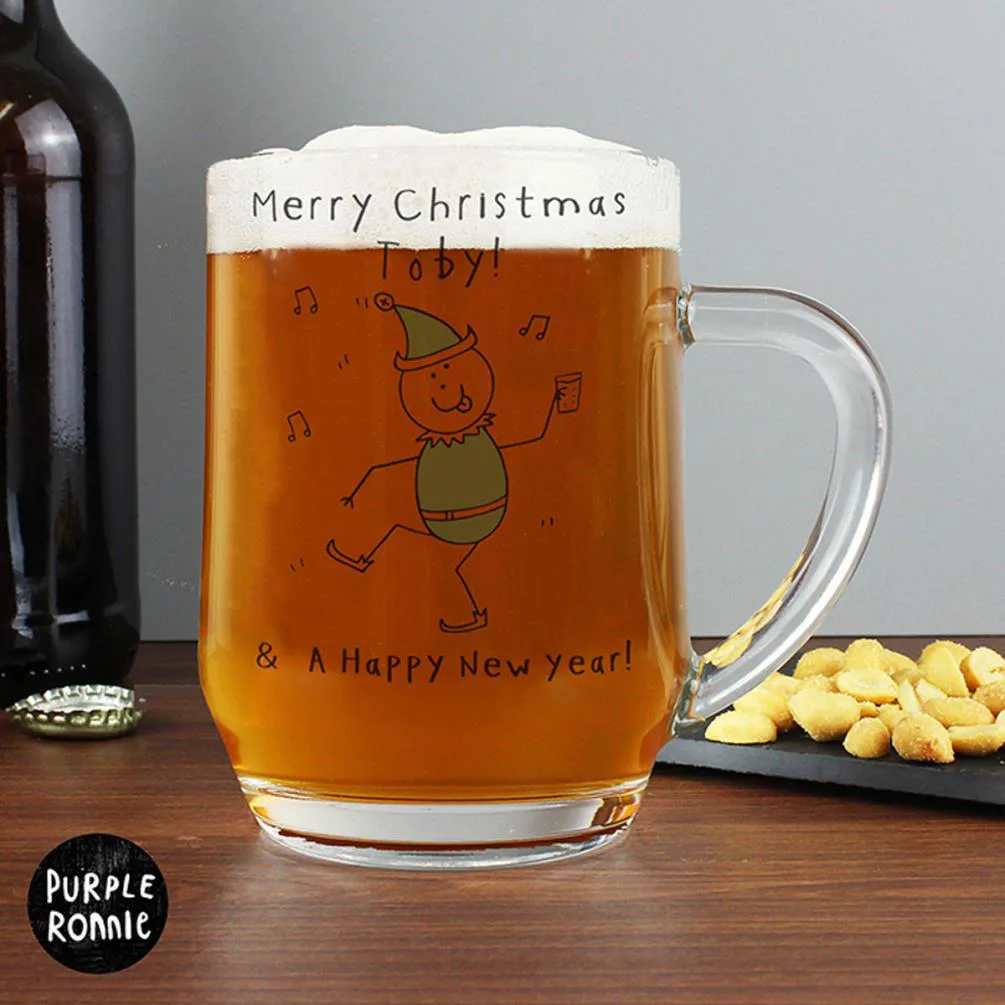 Personalised Purple Ronnie Christmas Elf Tankard Extra Image 3