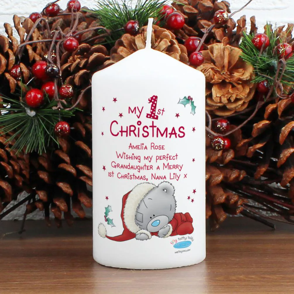 Personalised My 1st Christmas Tiny Tatty Teddy Candle Extra Image 2
