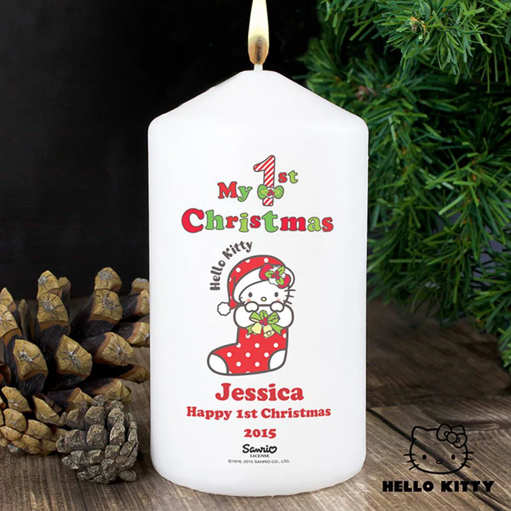 Personalised Hello Kitty My 1st Christmas Candle Extra Image 2