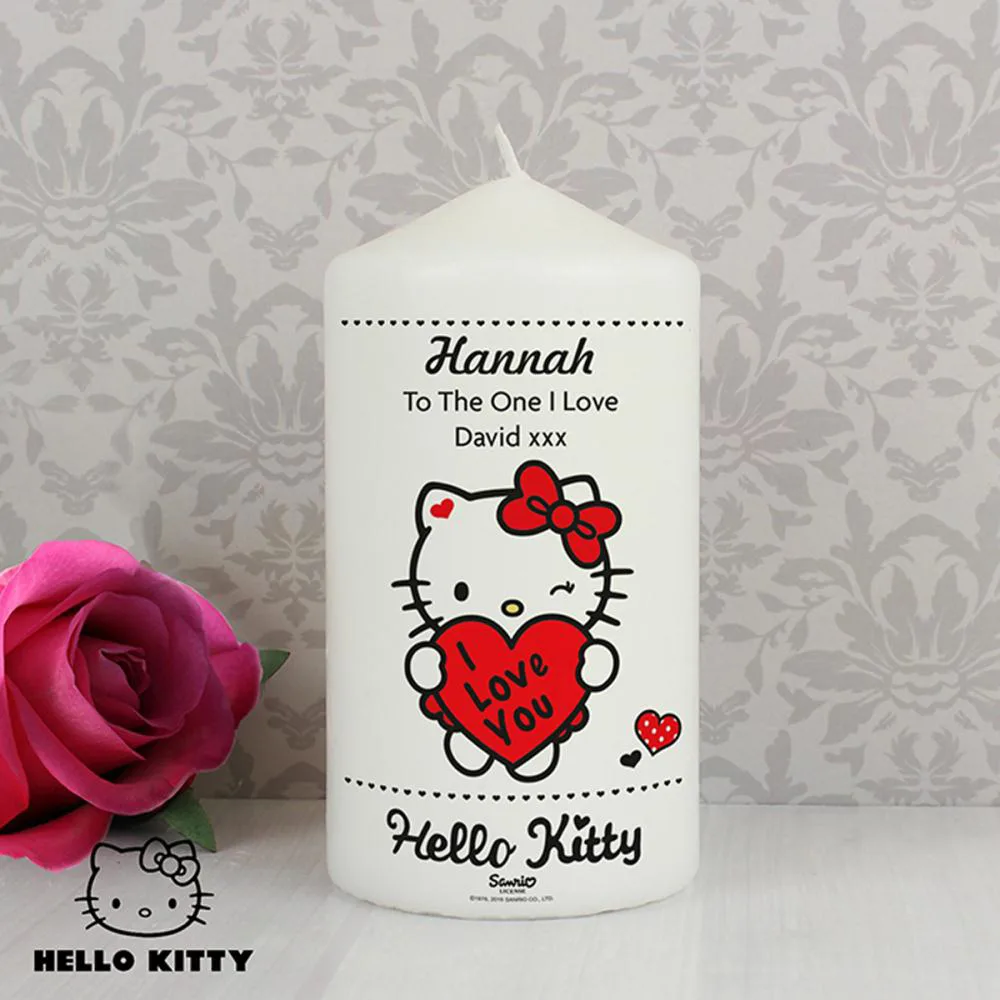 Personalised Hello Kitty I Love You Candle Extra Image 2