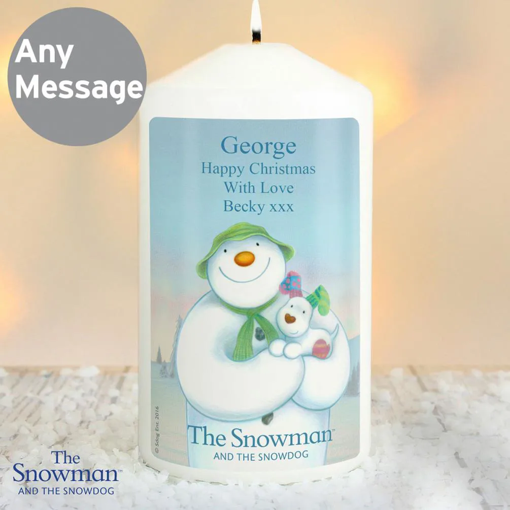 Personalised The Snowman & The Snowdog Candle Extra Image 1