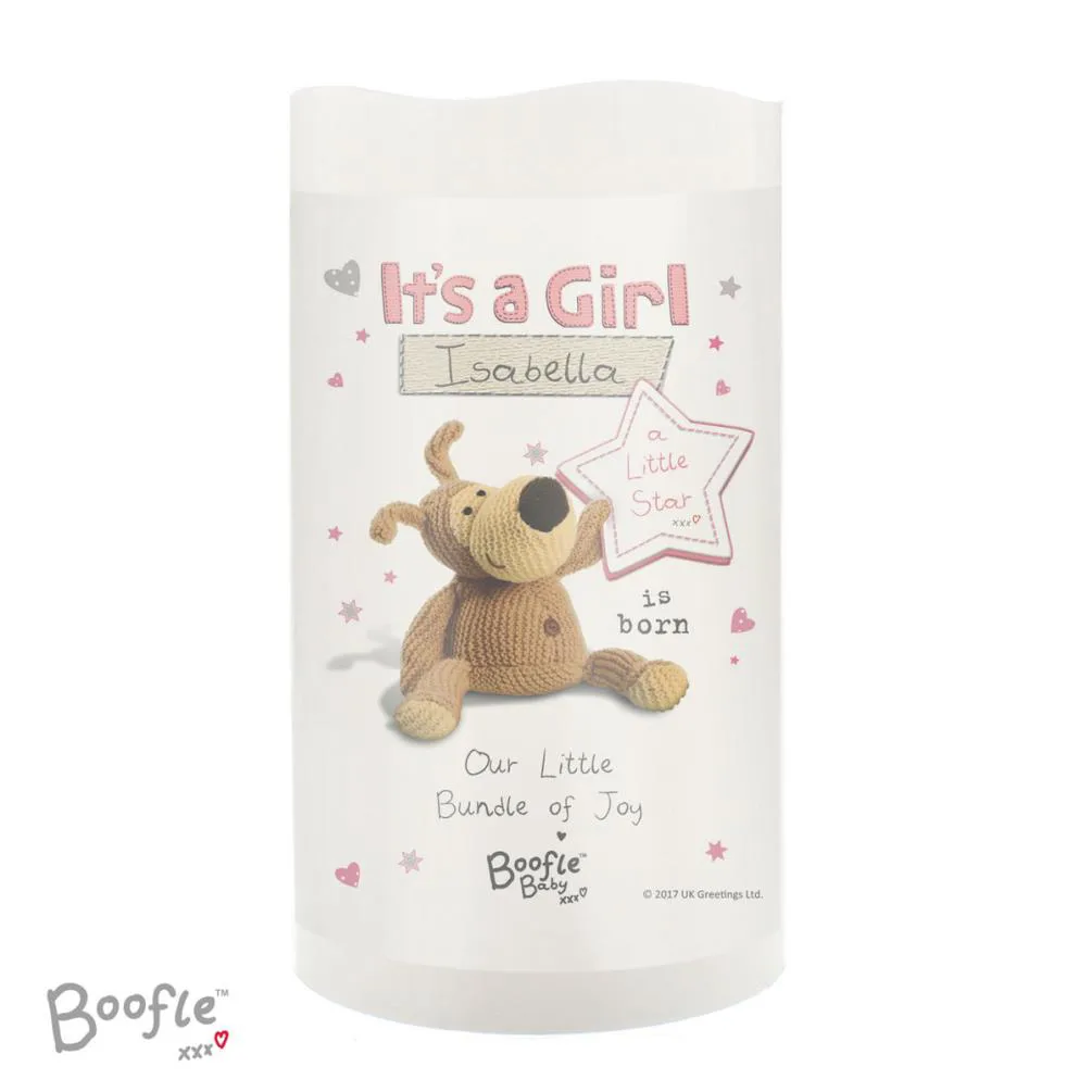 Personalised Boofle Its a Girl Nightlight LED Candle Extra Image 1