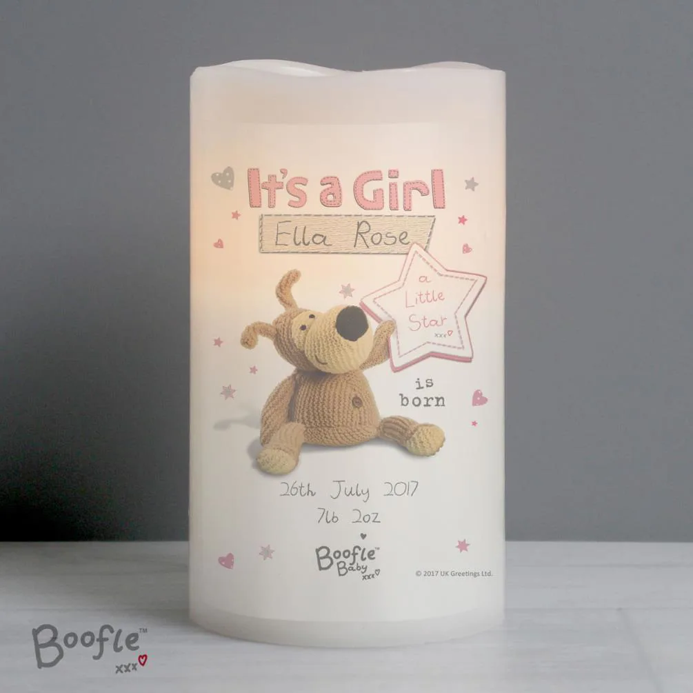 Personalised Boofle Its a Girl Nightlight LED Candle Extra Image 2